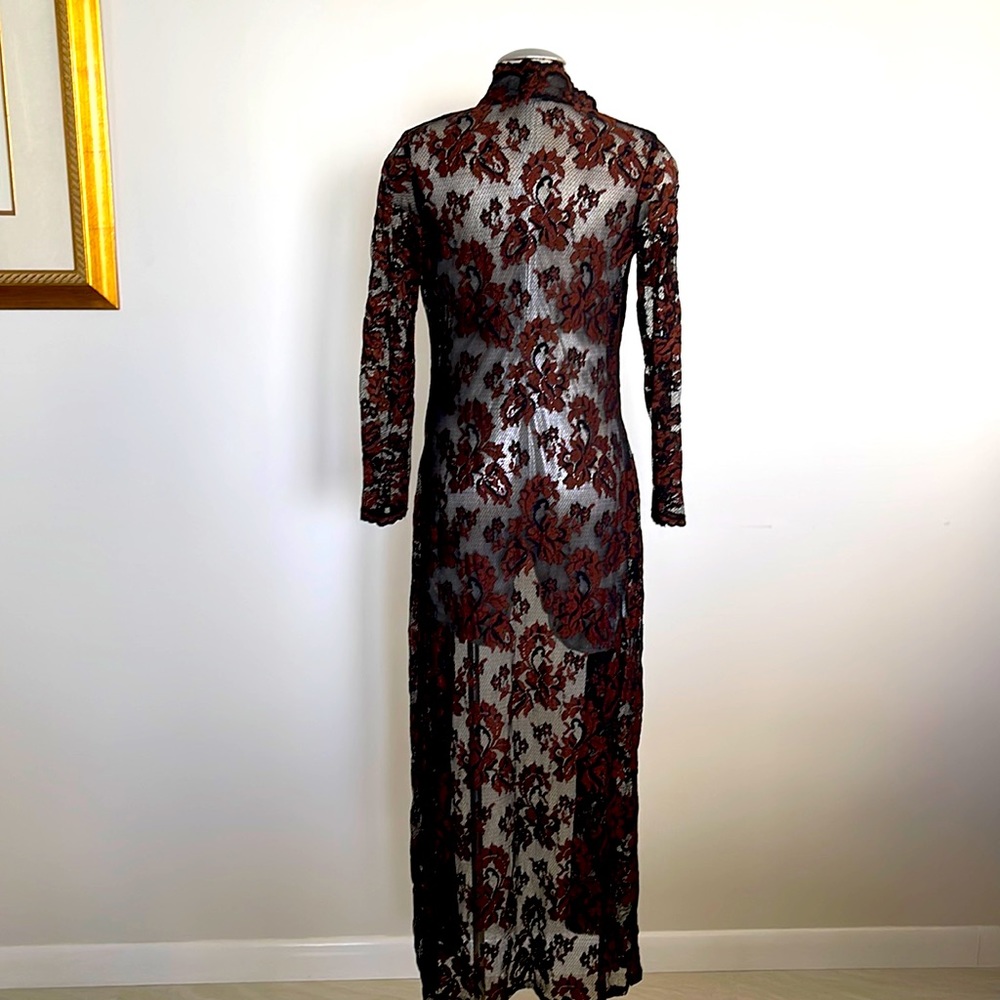 Casadei lace duster in black brown - Picture 2 of 8